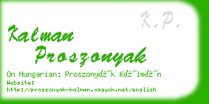 kalman proszonyak business card